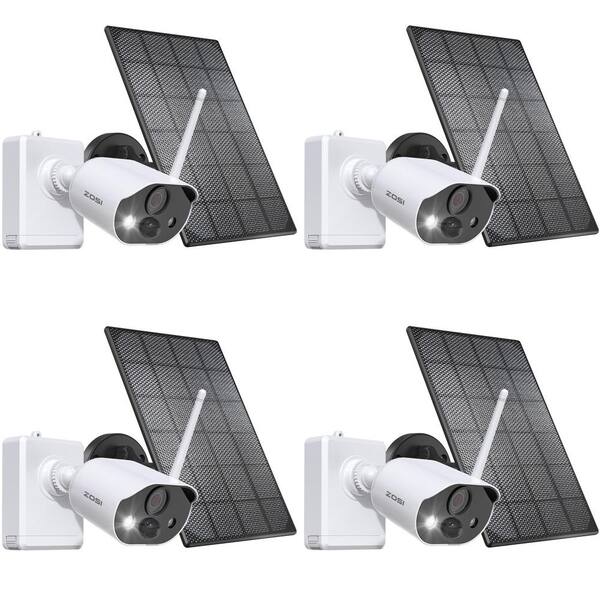 ZOSI Wireless 3MP 2K WIFI Battery Rechargeable Solar Panels Outdoor Security Camera, 2-Way Audio, Smart Light and Sound Alarm
