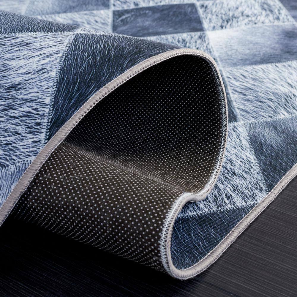 Gray Faux Fur Non-Slip Washable 6' x 9' Area Rug