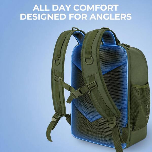 40L 26L Oxford Fabric Fishing Tackle Backpack with Rod Holder 4