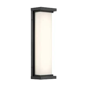 Caption Black Outdoor Hardwired Wall Mount Sconce with Integrated LED