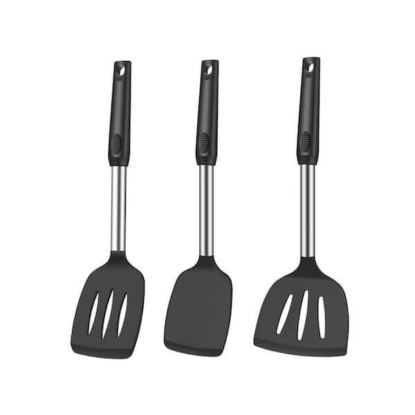 Gray Silicone Spatula Turner Set Heat Resistant Nonstick Cookware Cooking Utensils Food Grade Kitchen Tools