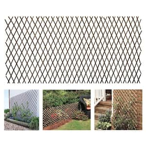 3 ft. x 7.67 ft. Expandable Pressure Treated Willow Lattice for Climbing Plants Vine Ivy Rose Cucumbers (4-Pack)