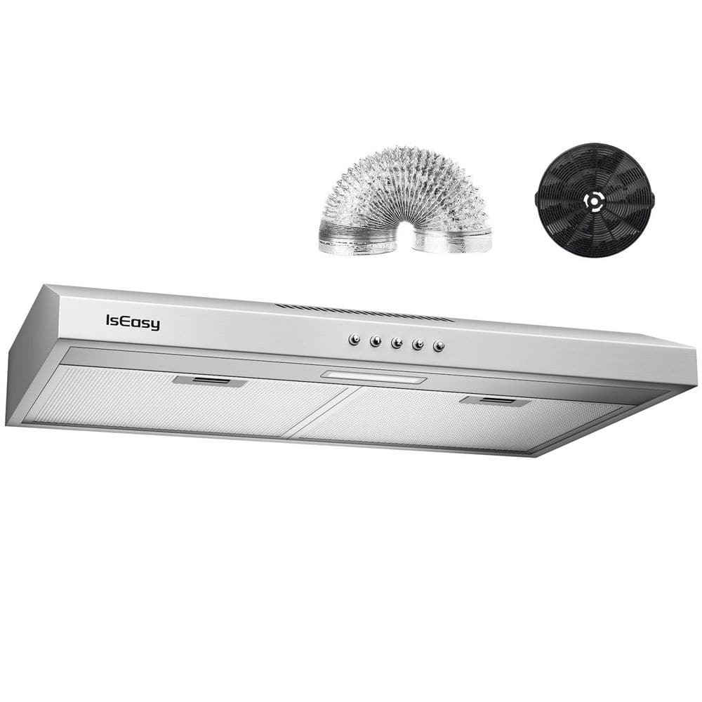 30 in. 200-CFM Convertible Under Cabinet Range Hood in Stainless Steel with Charcoal Filter 3-Speed Fan and 2-LED Lights price history on PriceWatchPro