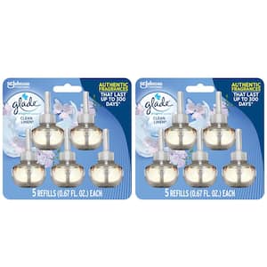 Combo 3.35 fl. oz. Clean Linen Scented Oil Plug-In Air Freshener Refill (10-Count) 2-Pack