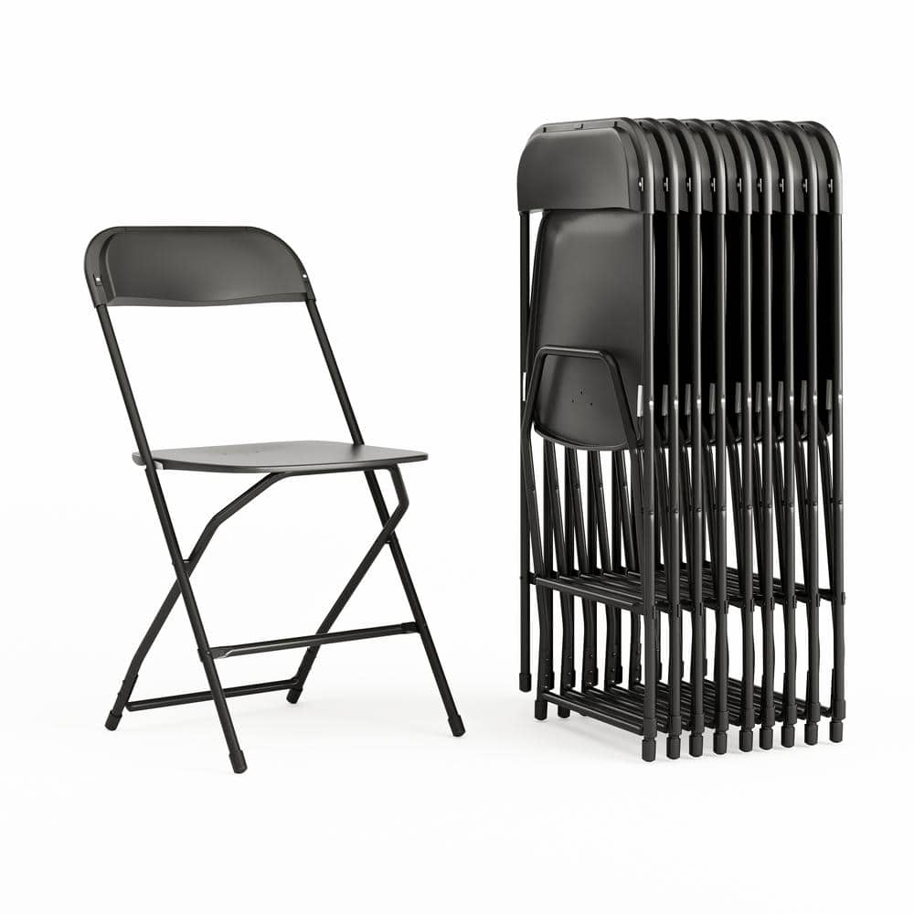 Carnegy Avenue Hercules Series Black Metal 650 lb. Weight Capacity  Lightweight Event Folding Chair (Set of 10) CGA-LE-3589-BL-HD - The Home  Depot