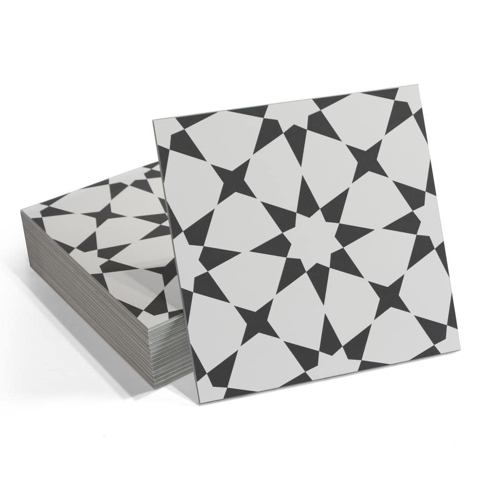 Patterned White 9 in. x 9 in. Marrakech SPC Peel and Stick Backsplash Wall and Floor Tile (16-Pack) price history on PriceWatchPro