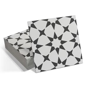 Patterned White 9 in. x 9 in. Marrakech SPC Peel and Stick Backsplash Wall and Floor Tile (16-Pack)