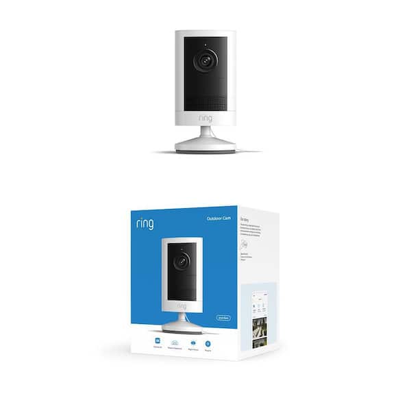 Outdoor Cam 2K, Plug-In Security Camera - Wide-Angle Retinal 2K Video, 6x Enhanced Zoom, Night Vision, White