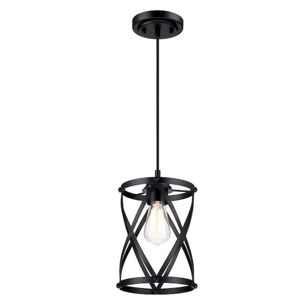 Isadora 1-Light Matte Black Cage Shaded Mini Pendant