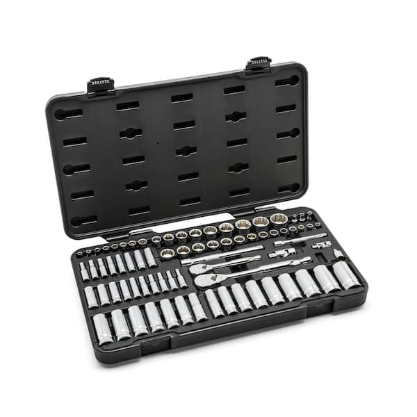 GEARWRENCH 1/4 in. and 3/8 in. Drive 12-Point Standard & Deep SAE/Metric Ratchet and Socket Mechanics Tool Set (76-Piece)