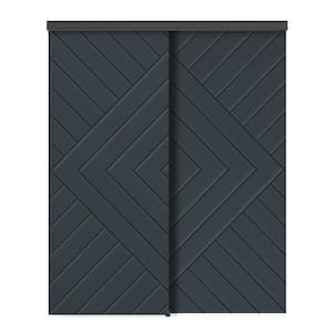 48 in. x 80 in. Hollow Core Charcoal Gray Stained Composite MDF Interior Double Closet Sliding Doors