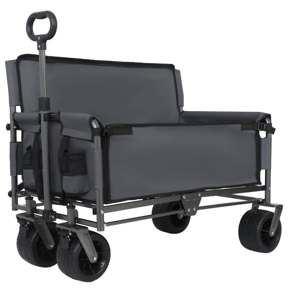3-In-1 Folding Wagon - 500Lbs 180L, Bench Seat, All-Terrain Wheels, Gray price history on PriceWatchPro