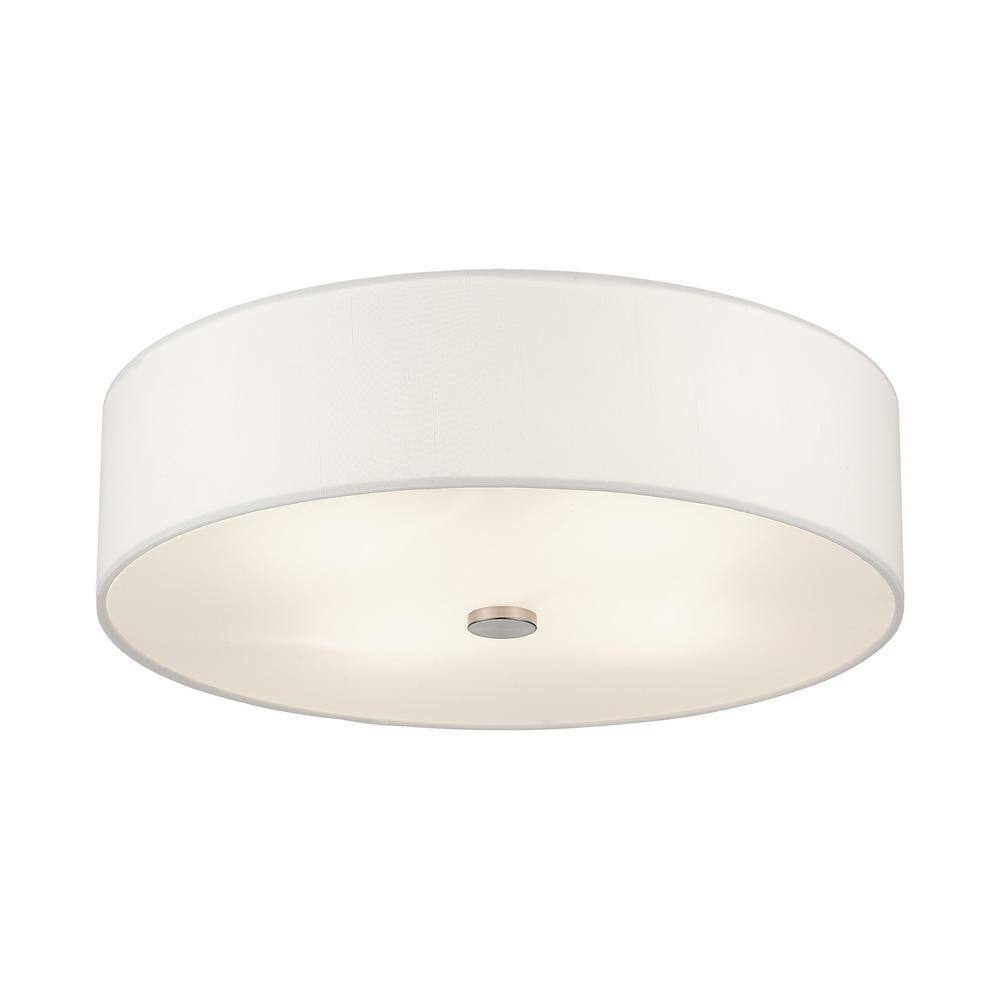 Brushed Nickel 4-Light Semi-Flush Drum Ceiling Fixture