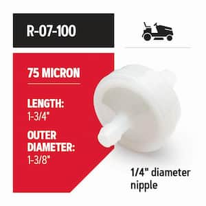 Fuel Filter for Riding Mowers, Fits Fuel Pump-Equipped Engines with 1/4 in. D Nipple