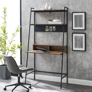 36 in. Rectangular Reclaimed Barnwood Ladder Desks with Cable Management