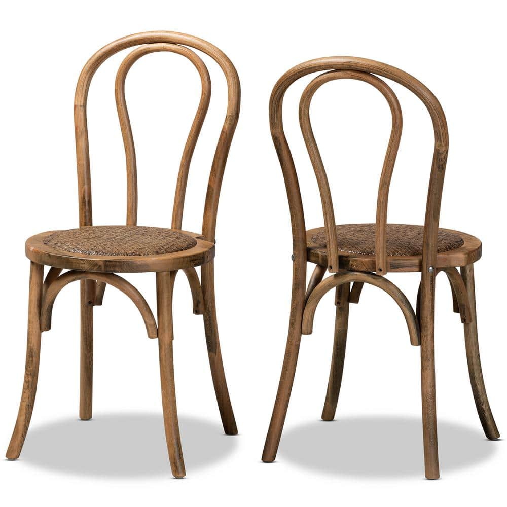 Baxton Studio Dacian Walnut Brown Dining Chair (Set of 2