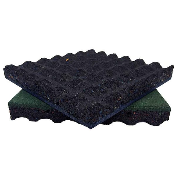 Rubber-Cal 19.5-in W x 19.5-in L x 2.5-in T Interlocking Rubber Gym Floor Tile (11-sq ft) (4-Pack)