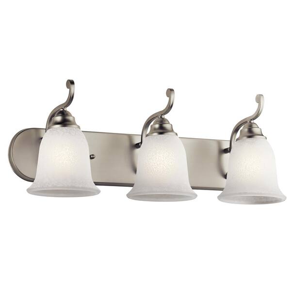 KICHLER Camerena 24 In 3 Light Brushed Nickel Traditional Bathroom   Brushed Nickel Kichler Vanity Lighting 45423ni 64 600 