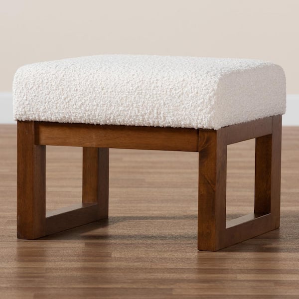 Laurel Embroidered Footstool