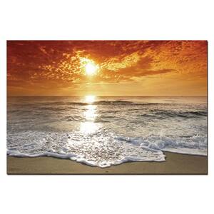 STUNNING PURPLE SUNSET SEASCAPE CANVAS PICTURE PRINT WALL ART 164 