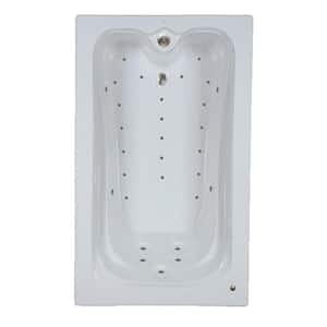 Premier 60 in. Acrylic Reversible Drain Rectangular Alcove Air Bath Bathtub in Biscuit