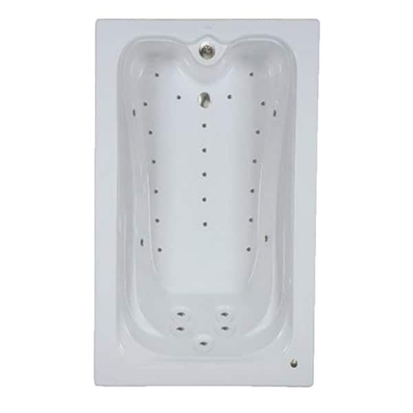 Comfortflo Premier 60 in. x 42 in. Acrylic Rectangular Alcove Air Bathtub with Reversible Drain in Bone