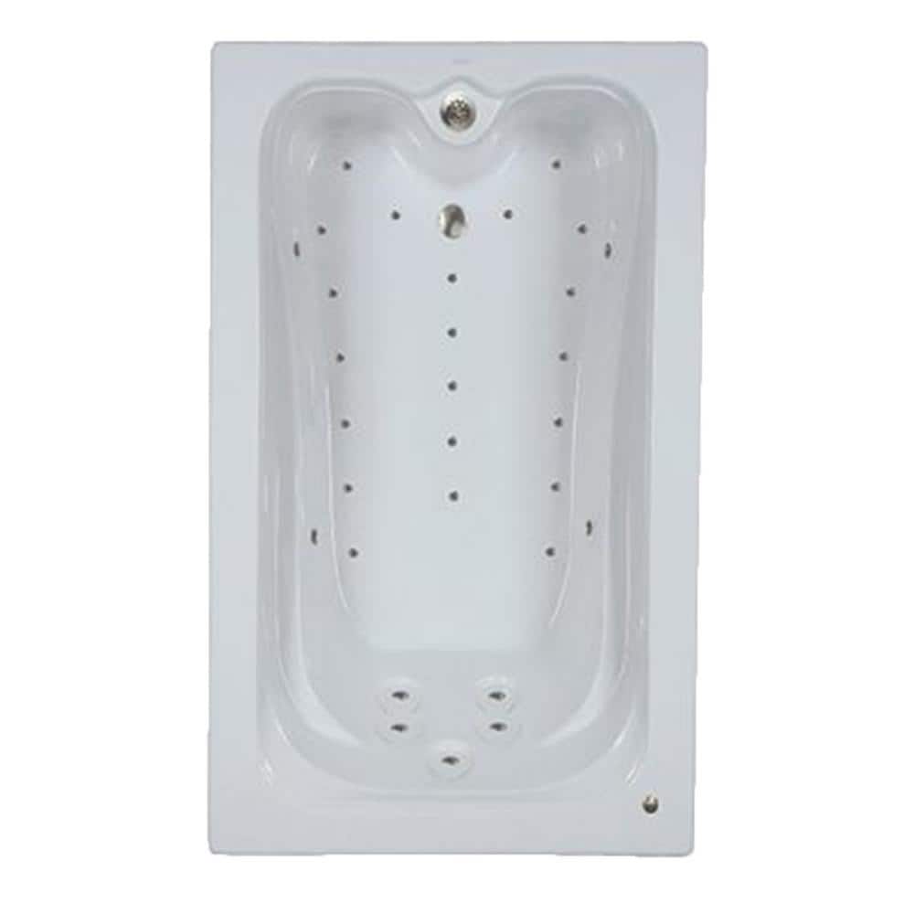 Premier 60 in. x 42 in. Acrylic Rectangular Alcove Air Bathtub with Reversible Drain in White price history on PriceWatchPro