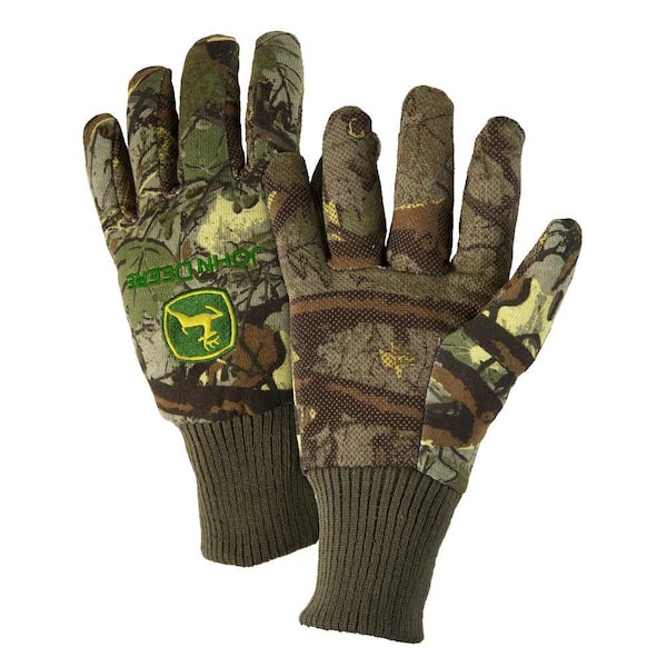 John Deere Cotton Jersey Large Light-Duty Grip Gloves