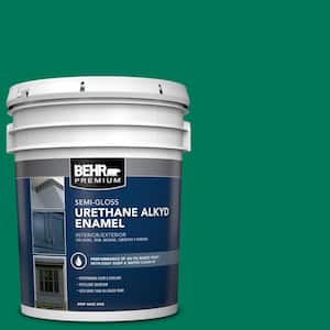 5 gal. #OSHA-2 OSHA SAFETY GREEN Urethane Alkyd Semi-Gloss Enamel Interior/Exterior Paint
