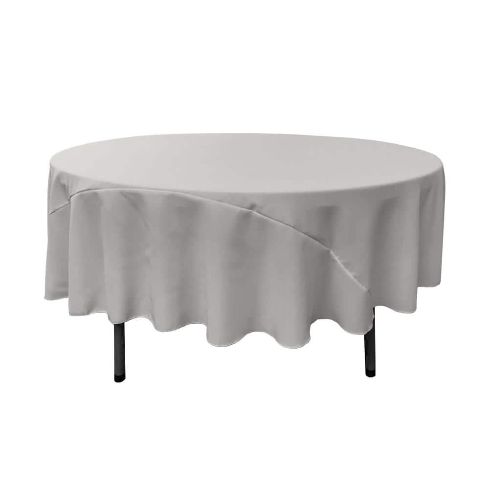 LA Linen 120 in. Black Polyester Poplin Round Tablecloth TCpop120R_BlackP24  - The Home Depot