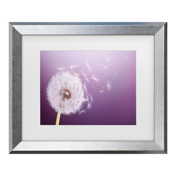 Trademark Fine Art Bess Hamiti Dandelion Flying Matted Framed Photography Wall Art 19.5 in. x 23.5 in.