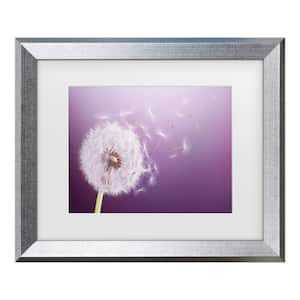 Bess Hamiti Dandelion Flying Matted Framed Photography Wall Art 19.5 in. x 23.5 in.