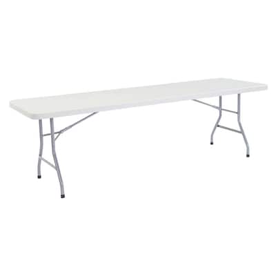 96 in. Grey Plastic Folding Banquet Table