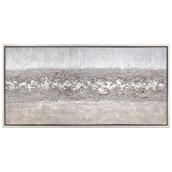 Empire Art Direct Tranquil Horizon Textured Glitter Hand Painted Framed Canvas Wall Art, 24 in. x 48 in.