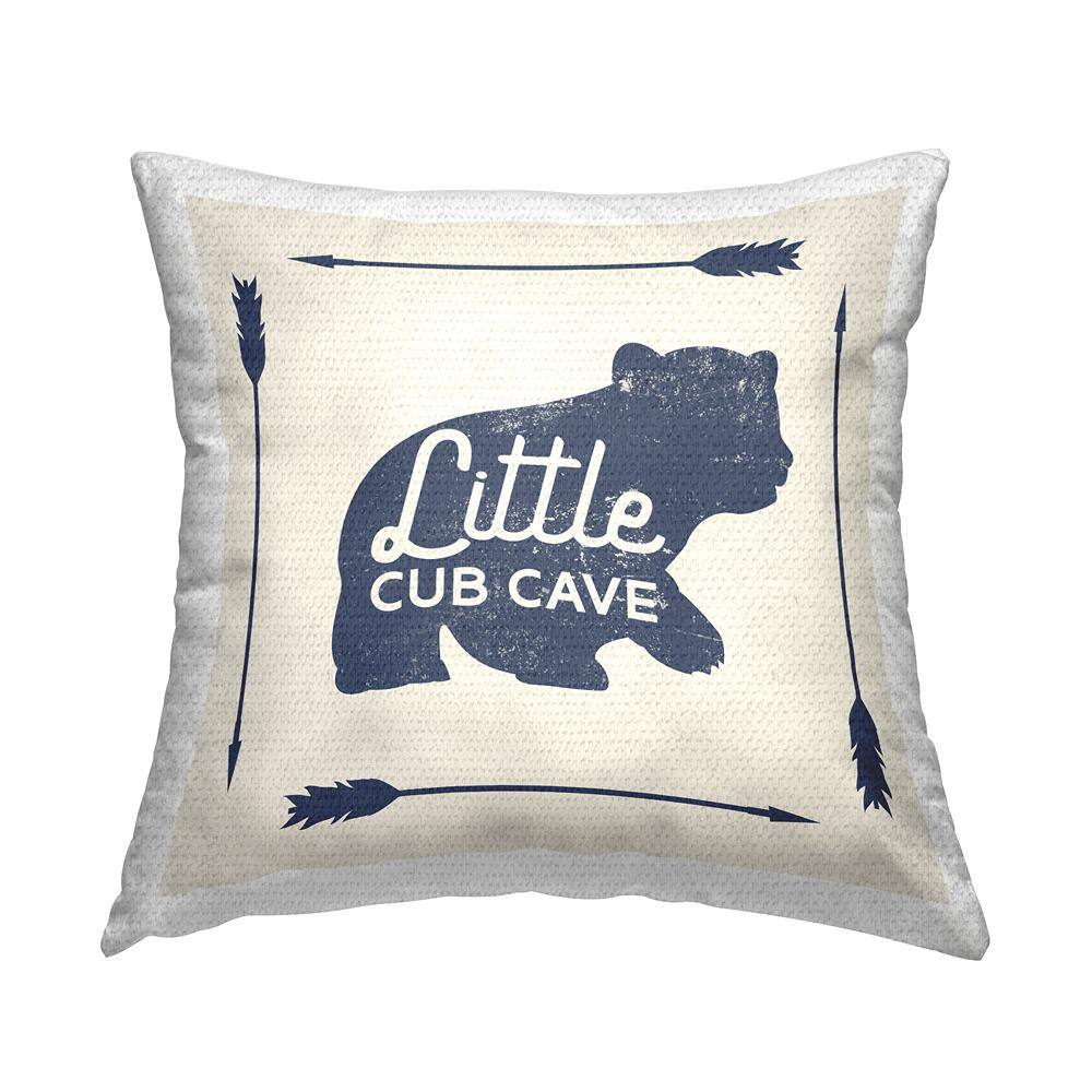 Little Cub Cave Bear Sign Beige Square Outdoor Throw Pillow price history on PriceWatchPro