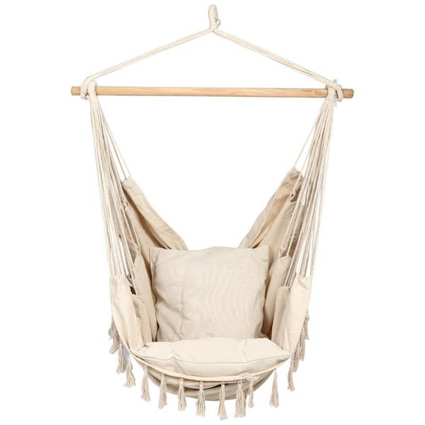 Indoor Outdoor Hammock Chair Cotton Single Garden Swing Portable Hanging Chair M