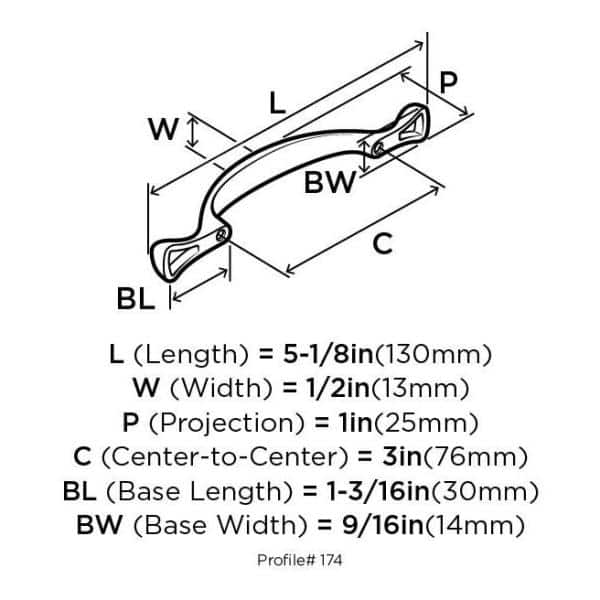 Satin Nickel 3-Inch Cabinet Pull with Mounting Hardware