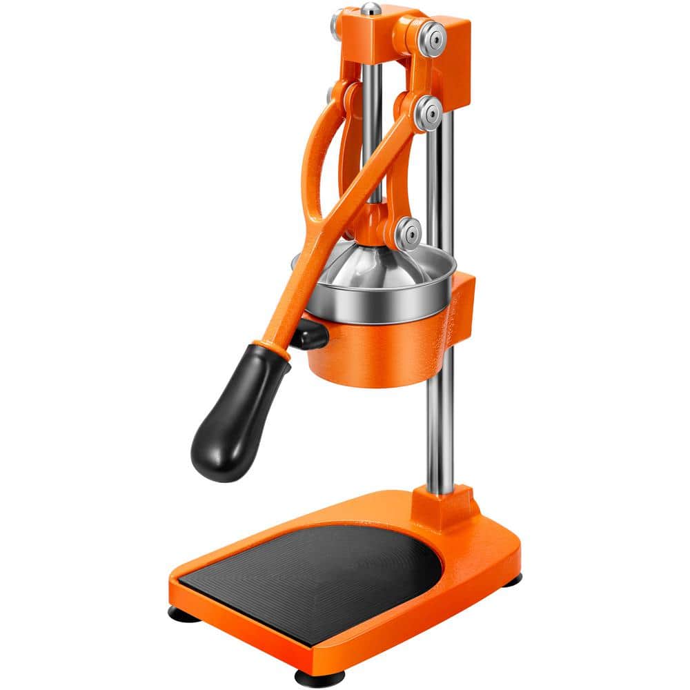 Orange Stainless Steel Manual Citrus Juicer with Ergonomic Handle