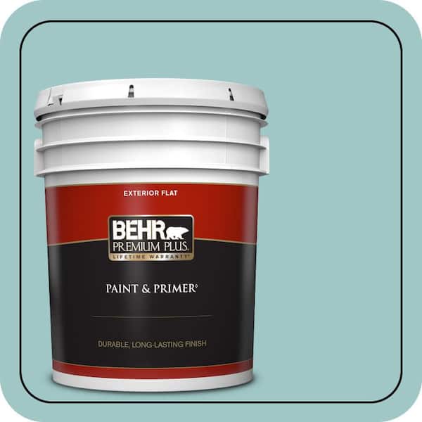 BEHR PREMIUM PLUS 5 gal. Home Decorators Collection #HDC-SP16-08 Blue Bell Flat Exterior Paint & Primer