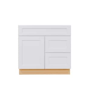 Liberty 30 in. W x 21 in. D x 34.5 in. H Bath Vanity Cabinet without Top with Right Drawers in White