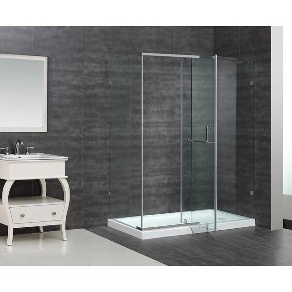 Aston SEN975 60 in. x 35 in. x 77-1/2 in. Semi-Frameless Shower ...