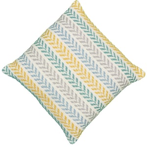 Adina Altair Yellow and Green Geometric Hypoallergenic Polyester 18 in. x 18 in. Throw Pillow