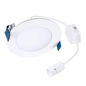 QuickLink 4 in. 600 Lumens 2700K-5000K Selectable CCT in White Canless Integrated LED Recessed Light Downlight Trim
