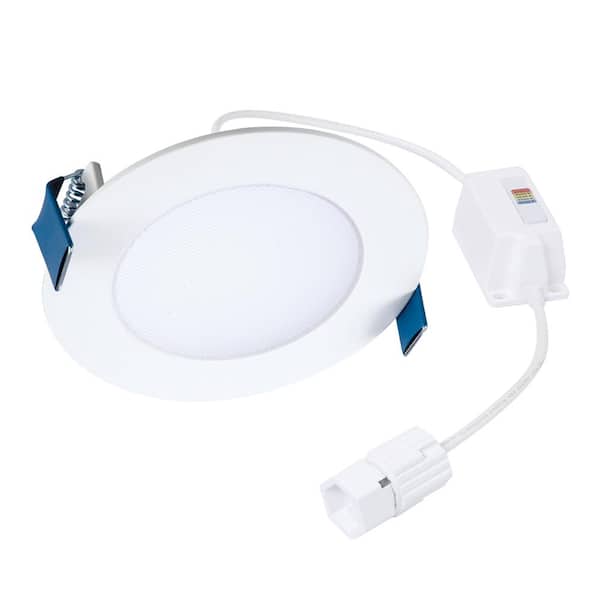 HALO QuickLink Low Voltage, 4 in. Selectable CCT 2700-5000K, 600 Lumens, Slim Canless LED Accessory Downlight, 0-10V Dimmable