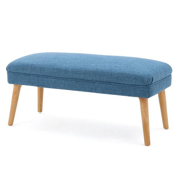 Noble House Desdemona Muted Blue Fabric Ottoman