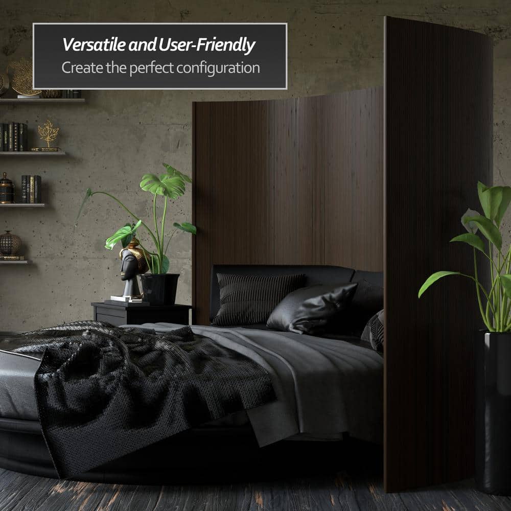6 ft. Dark Mocha Bamboo Wave Room Divider