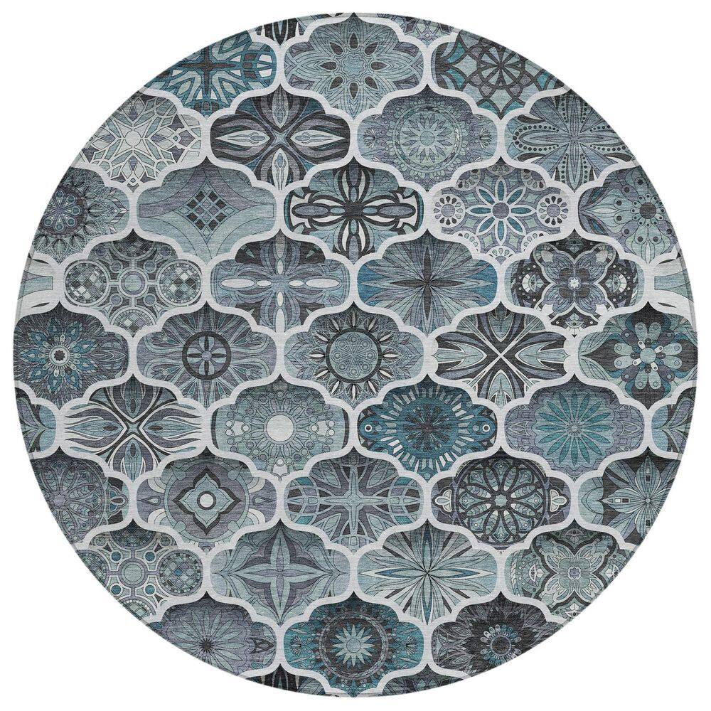 Chantille Machine Washable Indoor/Outdoor Abstract ACN2878 Pewter 8 ft. x 8 ft. Round Rug price history on PriceWatchPro
