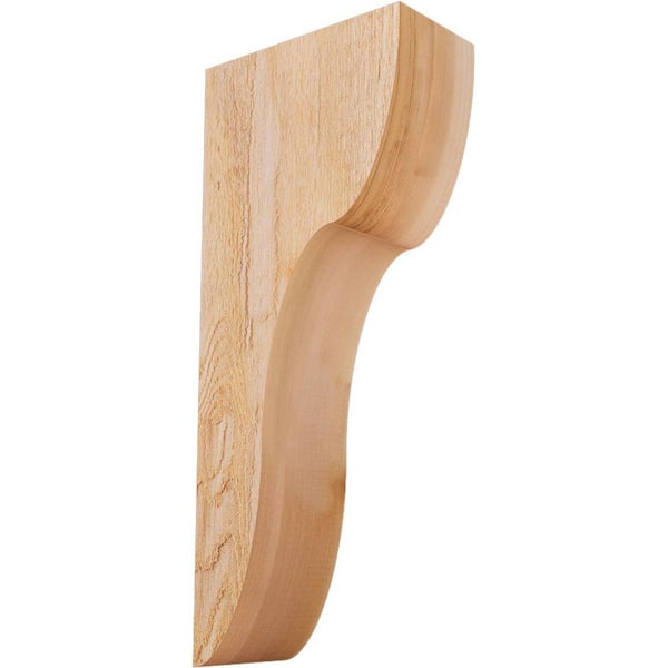 Ekena Millwork 6 in. x 12 in. x 28 in. Western Red Cedar Carmel Rough Sawn Corbel