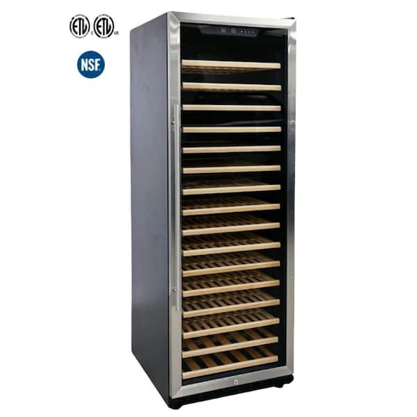 23.5 in. Single Zone Wine Cooler refrigerator and Wine Cooler 200-Bottles in Black Wine Refrigerator