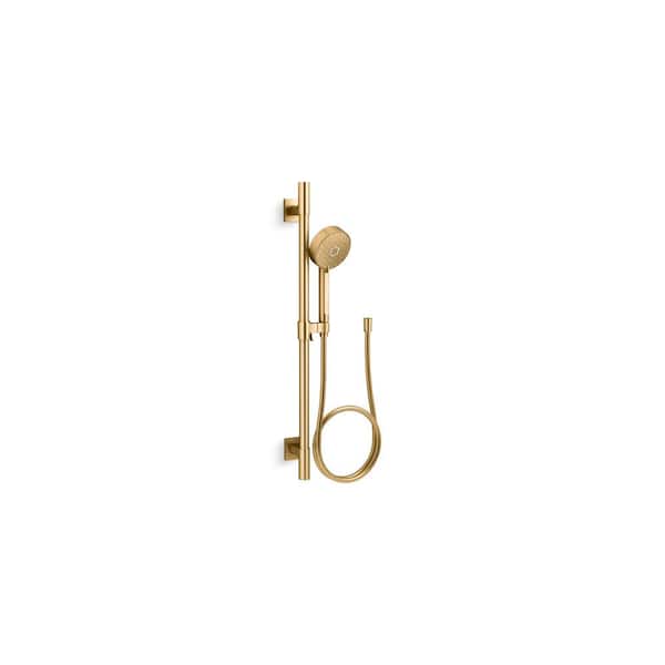 KOHLER Awaken G110 4-Spray Wall Mount Handheld Shower Head with 2.5 GPM in Vibrant Brushed Moderne Brass